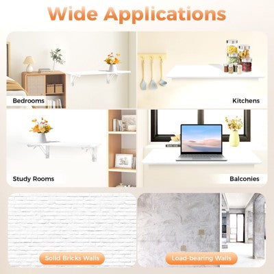 Składane biurko ścienne białe