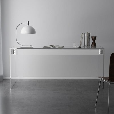 Luck Live szklane biurko z przezroczystego hartowanego szkła